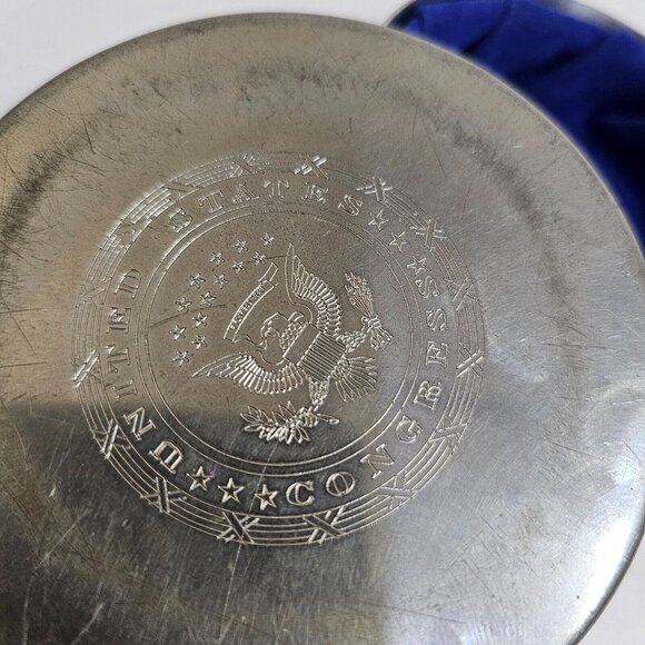 Vintage Rare Salisbury United States Congress Pewter Jewelry Trinket Box Blue - Picture 2 of 10